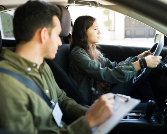 teen taking driving test