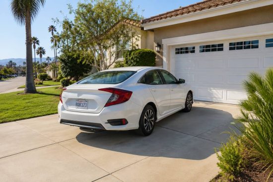 car parked in driveway